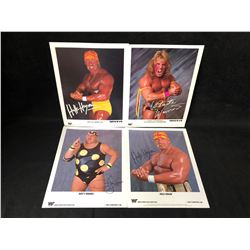 AUTOGRAPHED WRESTLING 8X10 PHOTOS LOT (HULK HOGAN/ ULTIMATE WARRIOR/ DUSTY RHODES)