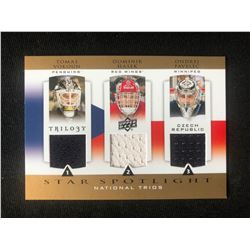 2013-14 UD TRILOGY STAR SPOTLIGHT DOMINIK HASEK PAVELEC VOKOUN TRIPLE JERSEY