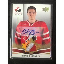 2014-15 CHRIS BIGRAS Upper Deck Team Canada Juniors Auto Autograph Patch SP Rookie