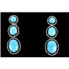 Image 16 : Mid-Century Turquoise & Diamond Dangle Earrings
