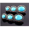 Image 20 : Mid-Century Turquoise & Diamond Dangle Earrings