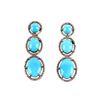 Image 2 : Mid-Century Turquoise & Diamond Dangle Earrings