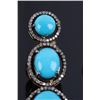 Image 7 : Mid-Century Turquoise & Diamond Dangle Earrings