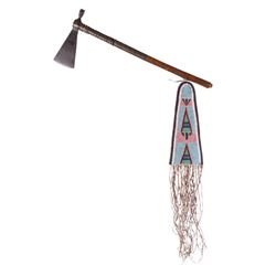Crow Pipe Tomahawk w. Beaded Drop c. 1870