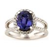 Image 2 : Color Change Sapphire & Diamond Ring Platinum Ring