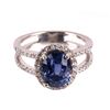 Image 8 : Color Change Sapphire & Diamond Ring Platinum Ring