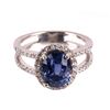 Image 8 : Color Change Sapphire & Diamond Ring Platinum Ring