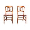 Image 1 : Quatersawn Oak Hand Carved Pair of Chairs