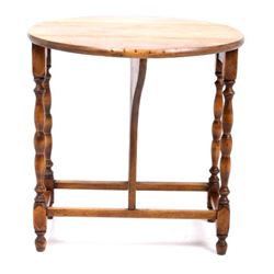 Antique Solid Oak Drop-Leaf End Table