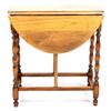 Image 8 : Antique Solid Oak Drop-Leaf End Table