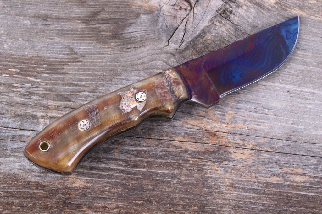 M.T. Knives Bozeman Damascus & Ram Heat Treated