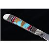 Image 10 : Navajo Turquoise & Coral Inlaid Buffalo Knife