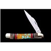Image 12 : Navajo Turquoise & Coral Inlaid Buffalo Knife