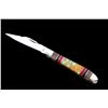 Image 3 : Navajo Turquoise & Coral Inlaid Buffalo Knife
