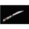 Image 4 : Navajo Turquoise & Coral Inlaid Buffalo Knife