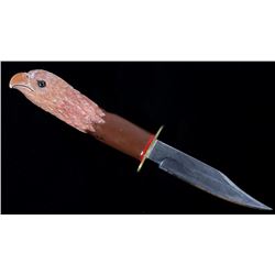 Signed Hand Carved Eagle Head Knife