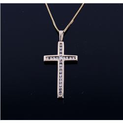 10K Gold and Diamond Cross Necklace
