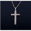 Image 1 : 10K Gold and Diamond Cross Necklace