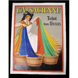 1930 L'Alsacienne Tient Tous Tissus Poster