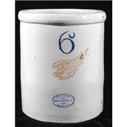 Antique 6 Gallon Red Wing Glazed Crock
