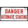 Image 1 : Porcelain Enamel Danger Automatic Starting Sign