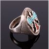 Image 2 : Navajo Chip Inlay Peyote Bird Silver Ring