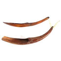 North West 19th C. Engraved Horn Spoons