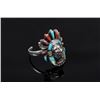 Image 2 : Signed Navajo Sterling Silver Multi Stone Ring