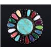 Image 2 : Signed Navajo Petit Point Multi-Stone Earrings