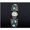 Image 2 : Navajo Sterling Silver Turquoise Bracelet & Watch