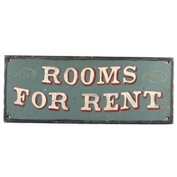 American Folk Art Hand Painted Rooms For Rent Sign