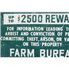 Image 2 : Farm Bureau Information Reward Metal Sign