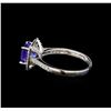 Image 3 : 14KT White Gold 1.40 ctw Tanzanite and Diamond Ring