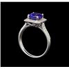 Image 4 : 14KT White Gold 1.40 ctw Tanzanite and Diamond Ring