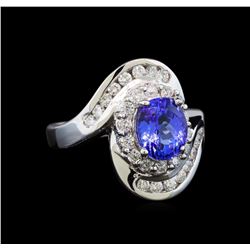 14KT White Gold 1.91 ctw Tanzanite and Diamond Ring