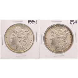 Lot of (2) 1884 $1 Morgan Silver Dollar Coins