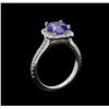 Image 4 : 14KT White Gold 1.99 ctw Tanzanite and Diamond Ring