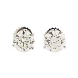 3.03 ctw Diamond Earrings - 14KT White Gold