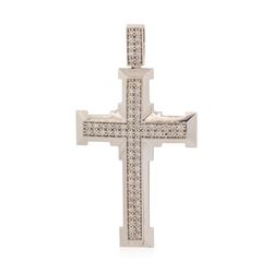 14KT White Gold 1.75 ctw Diamond Cross Pendant