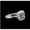 Image 2 : 14KT White Gold 1.09 ctw Tanzanite and Diamond Ring