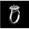 Image 3 : 14KT White Gold 1.09 ctw Tanzanite and Diamond Ring