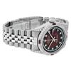 Image 3 : Rolex Mens Stainless Steel Diamond Lugs Red Vignette & Ruby Datejust Wristwatch