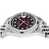 Image 5 : Rolex Mens Stainless Steel Diamond Lugs Red Vignette & Ruby Datejust Wristwatch