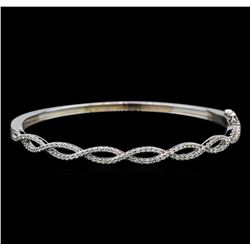 0.94 ctw Diamond Bangle Bracelet - 14KT White Gold