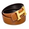 Image 2 : Hermes Tan Leather Reversible Constance H Belt 60