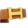 Image 6 : Hermes Tan Leather Reversible Constance H Belt 60