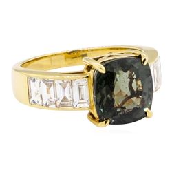 6.62 ctw Color Change Sapphire And Diamond Ring - 18KT Yellow Gold