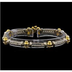 1.60 ctw Diamond Bracelet - 14KT White and Yellow Gold