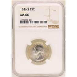 1946-S Washington Quarter Coin NGC MS66