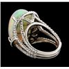 Image 3 : 11.85 ctw Opal and Diamond Ring - 14KT White Gold